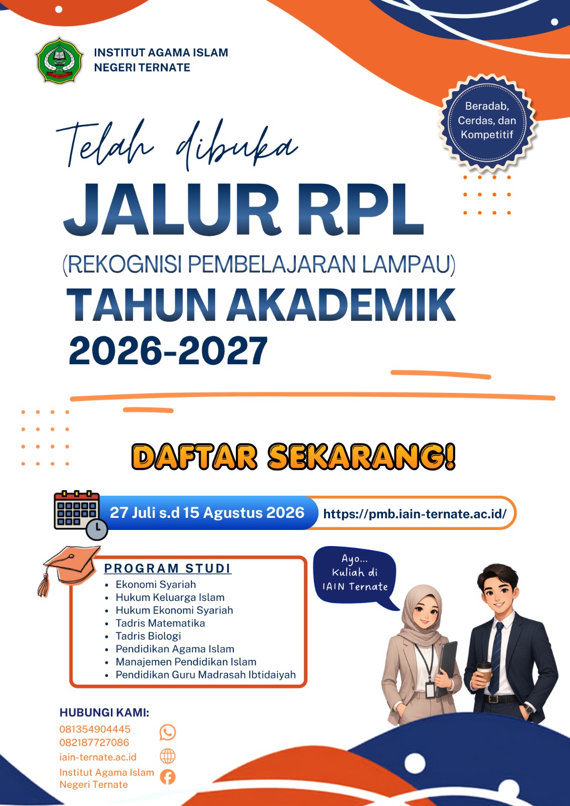 Penerimaan Mahasiswa Baru Jalur RPL Tahun Akademik 2026-2027